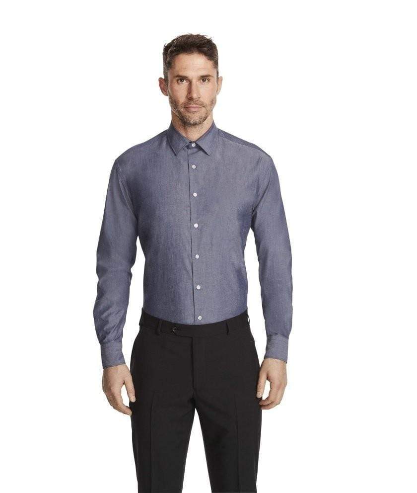 NNT Chambray Long Sleeve Shirt CATJ2W Corporate Wear NNT Mid Blue 37 